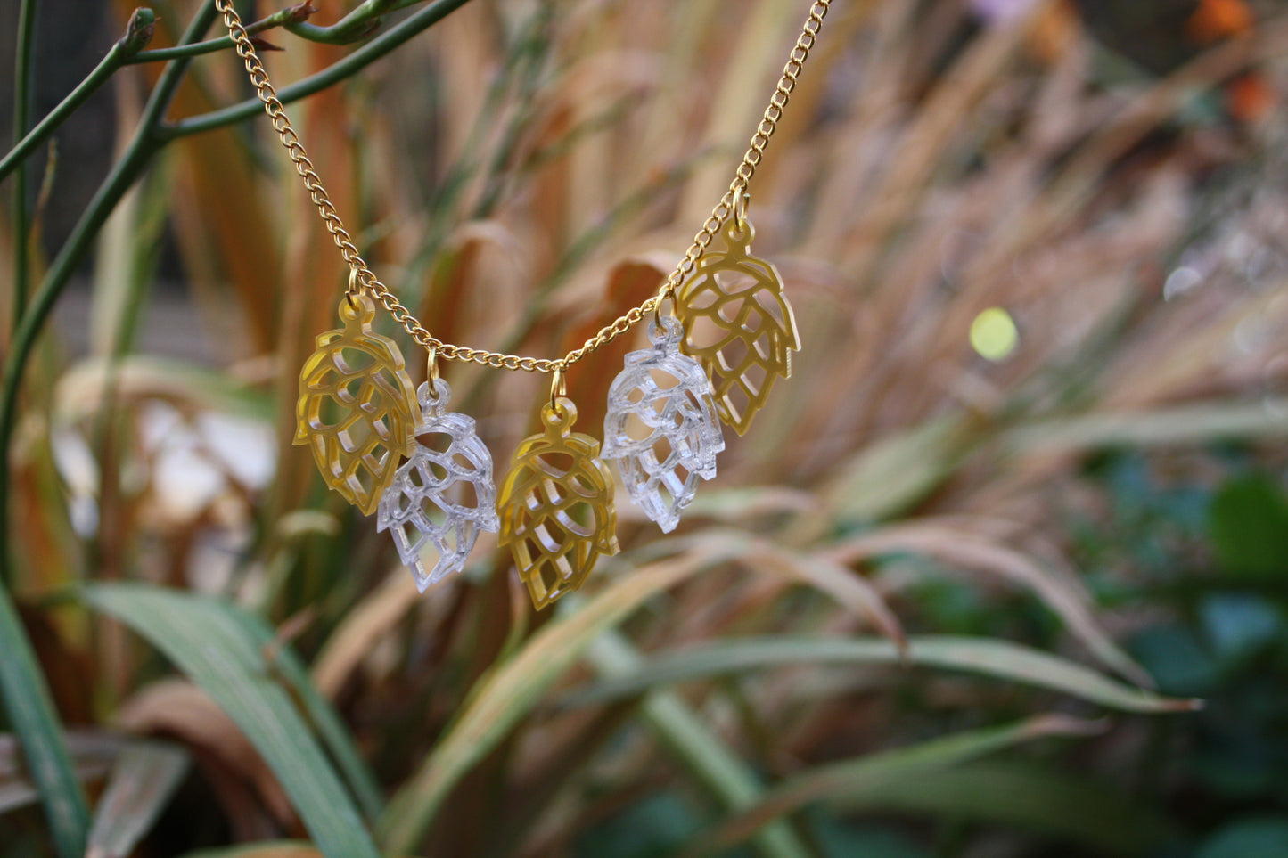 Hop Flower Charm Necklace