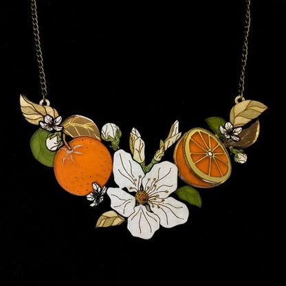 "St Clements" orange blossom statement necklace