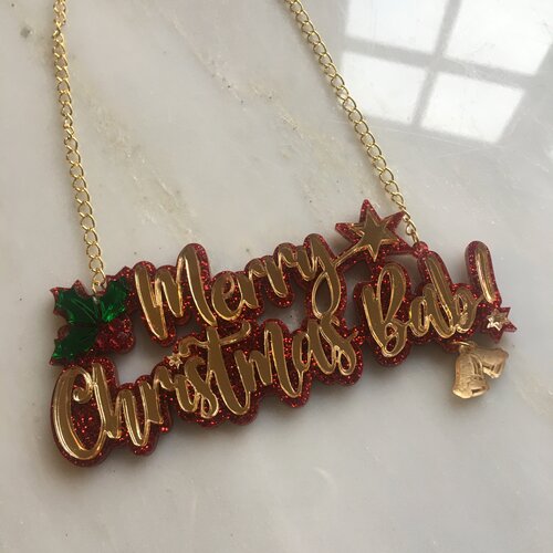 'Merry Christmas Bab!' necklace