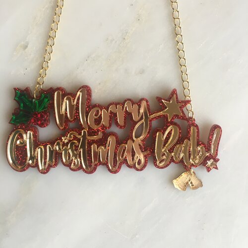 'Merry Christmas Bab!' necklace