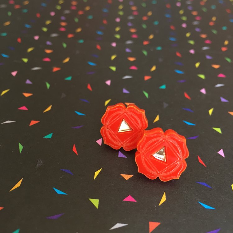 Chakra sacred geometry stud earrings