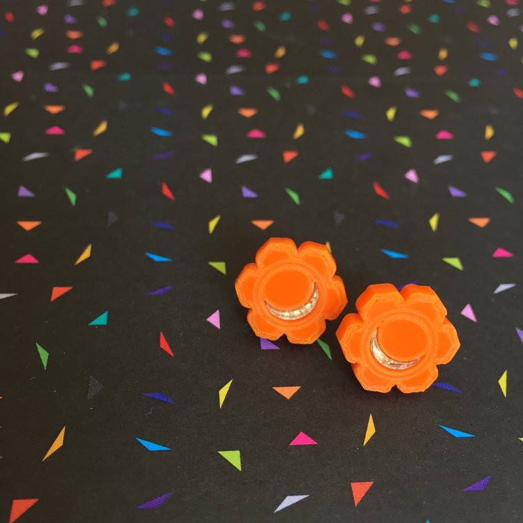 Chakra sacred geometry stud earrings