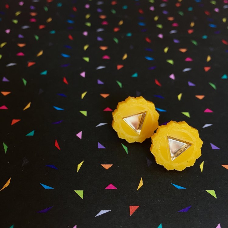 Chakra sacred geometry stud earrings