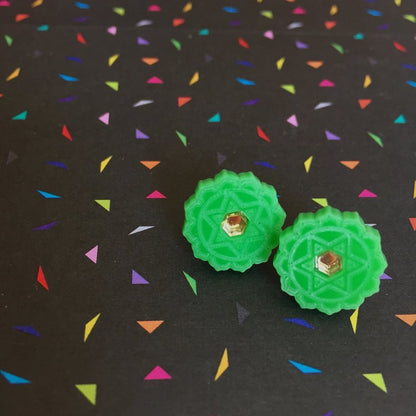 Chakra sacred geometry stud earrings