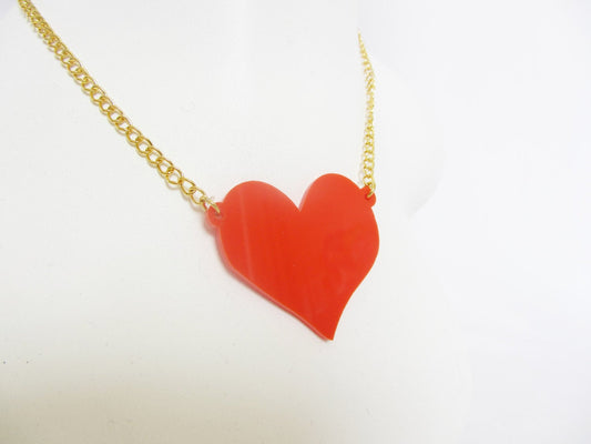 Large red heart necklace