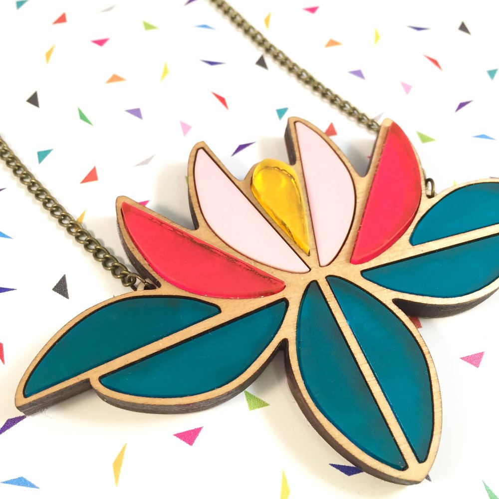 Linda Lotus Lily statement necklace