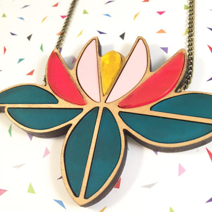 Linda Lotus Lily statement necklace