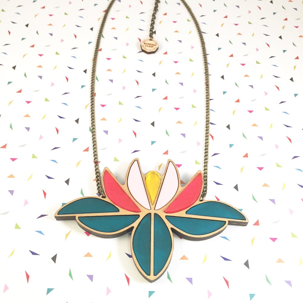 Linda Lotus Lily statement necklace
