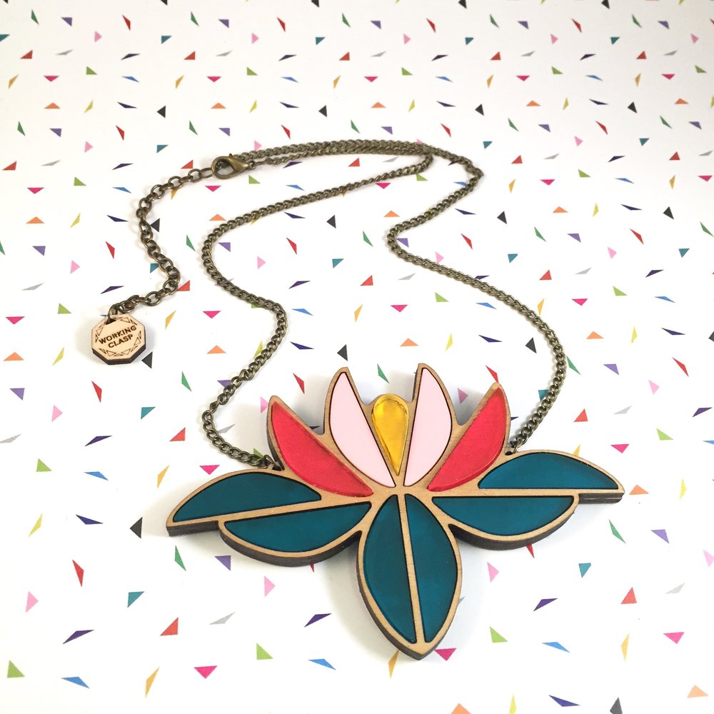 Linda Lotus Lily statement necklace