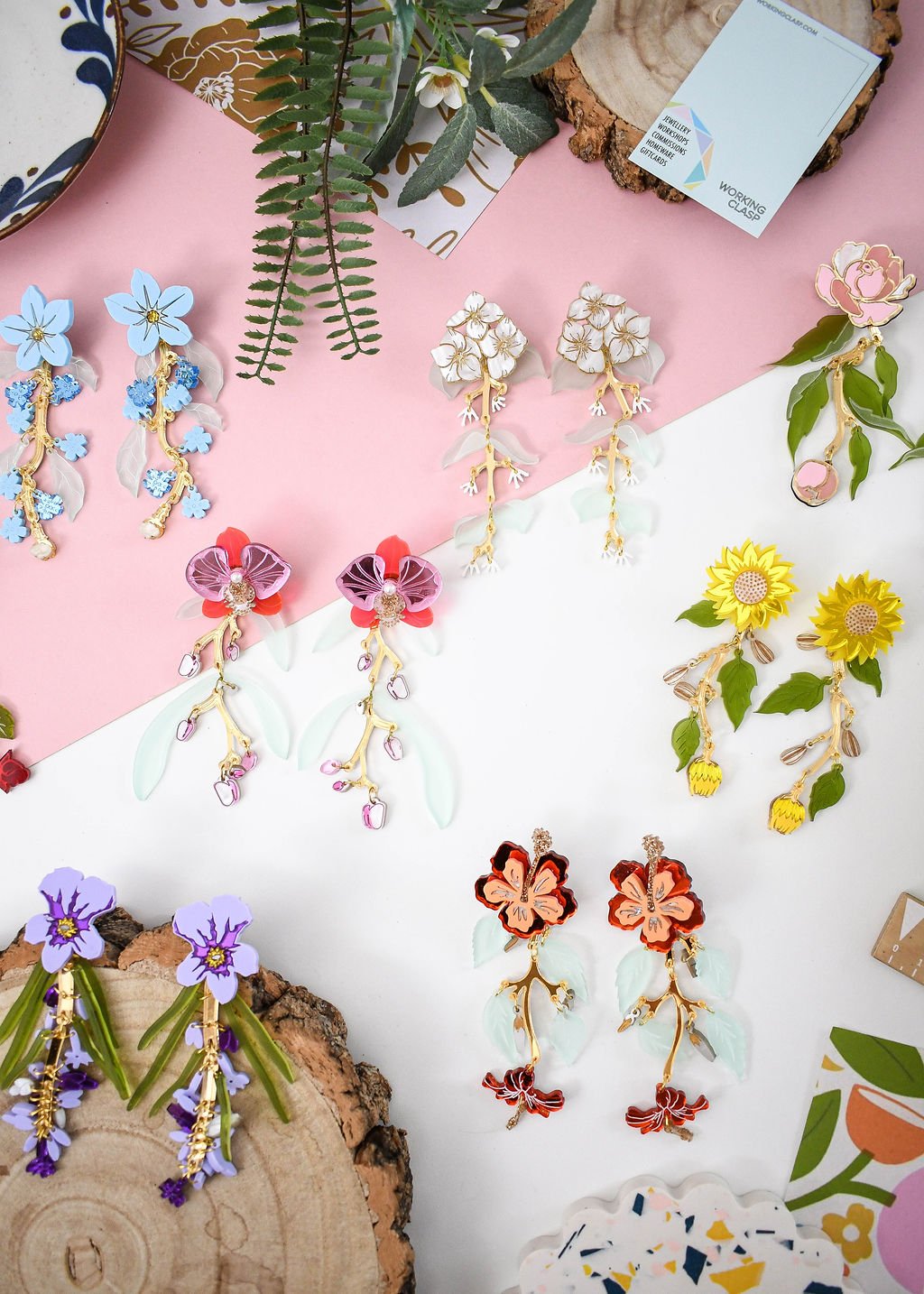 Orchid statement earrings