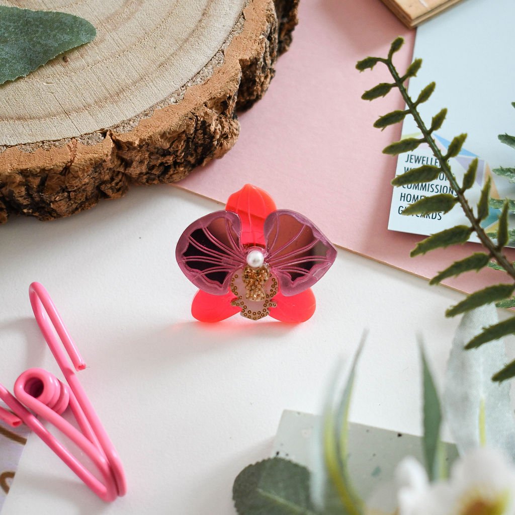 Orchid statement earrings