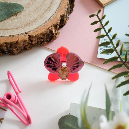 Orchid statement earrings