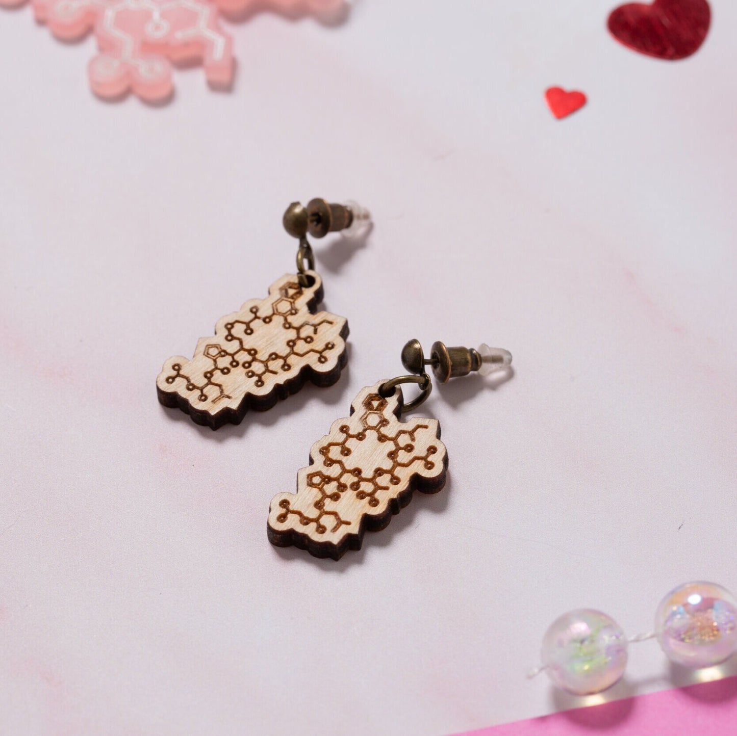 Oxytocin molecule earrings: 'The love chemical'