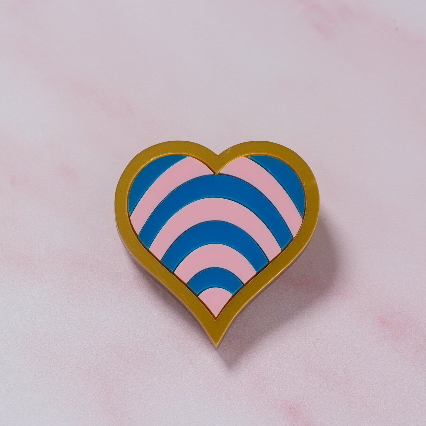 Rainbow heart/ Trans heart brooch