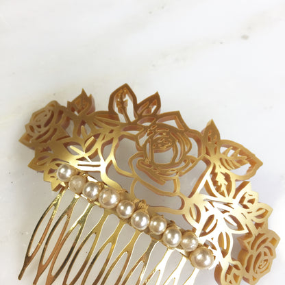 Roses & Ribbons hair comb