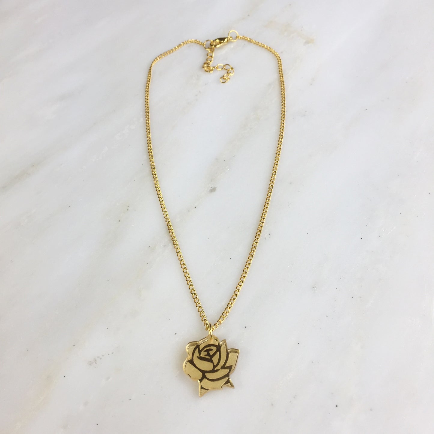 Roses & Ribbons single rose necklace