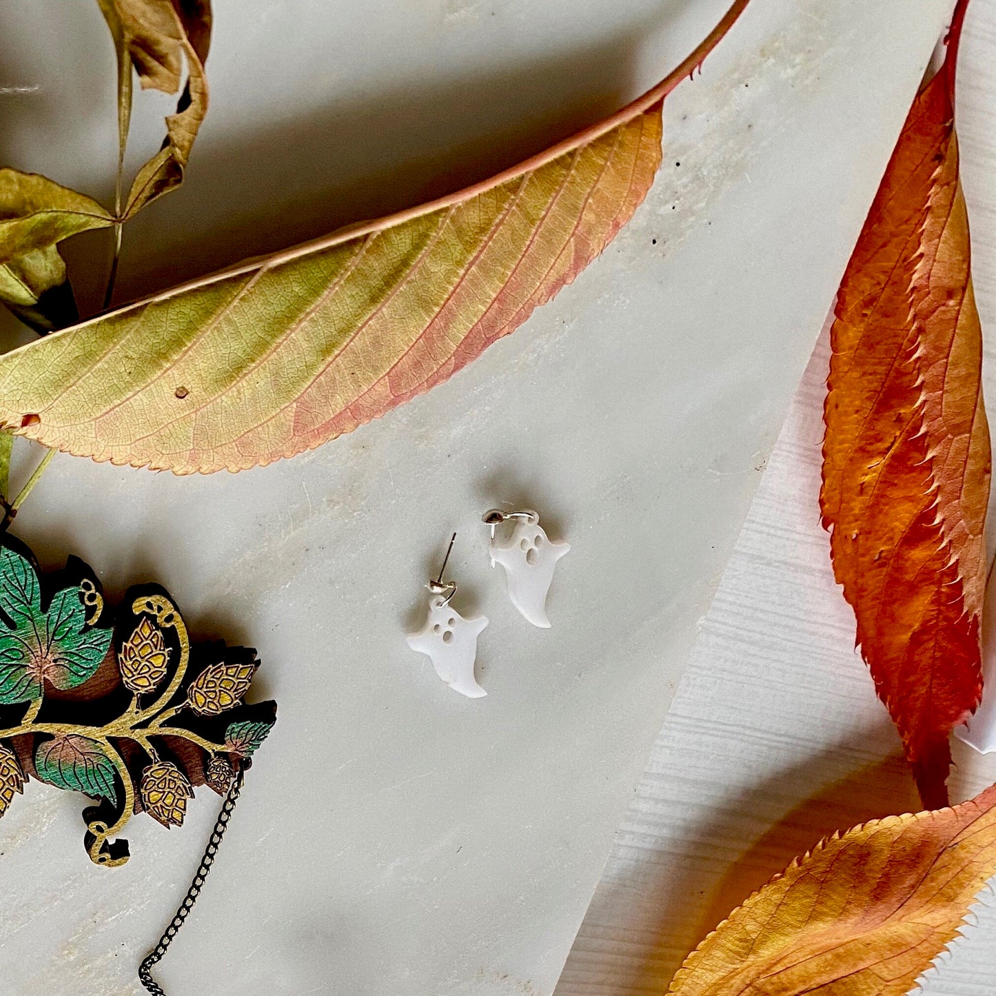 Spooky ghost earrings