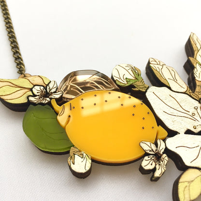 "St Clements" lemon blossom statement necklace