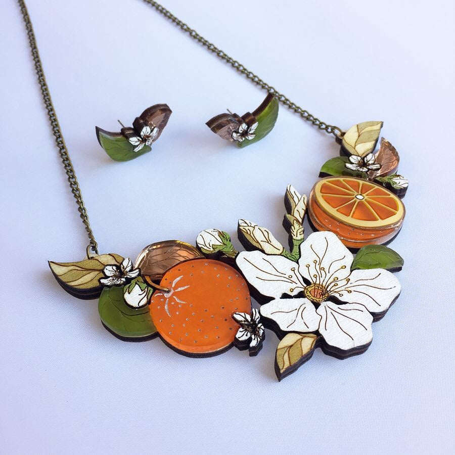 St Clements oranges/Lemons Blossom Earrings