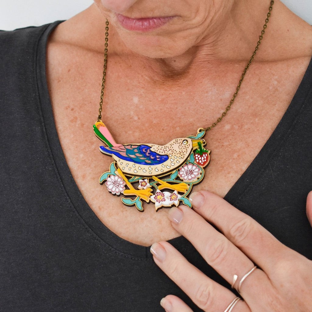 Strawberry Thief necklace
