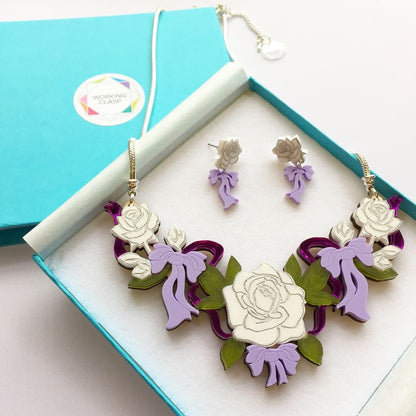 Suffragette edition Roses & Ribbons necklace *LIMITED EDITION*