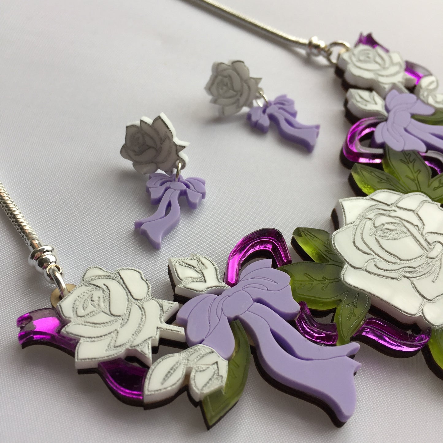 Suffragette edition Roses & Ribbons necklace *LIMITED EDITION*
