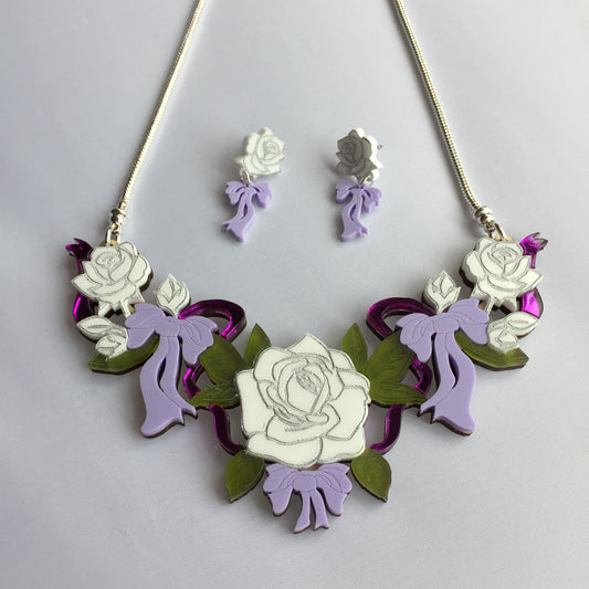 Suffragette edition Roses & Ribbons necklace *LIMITED EDITION*