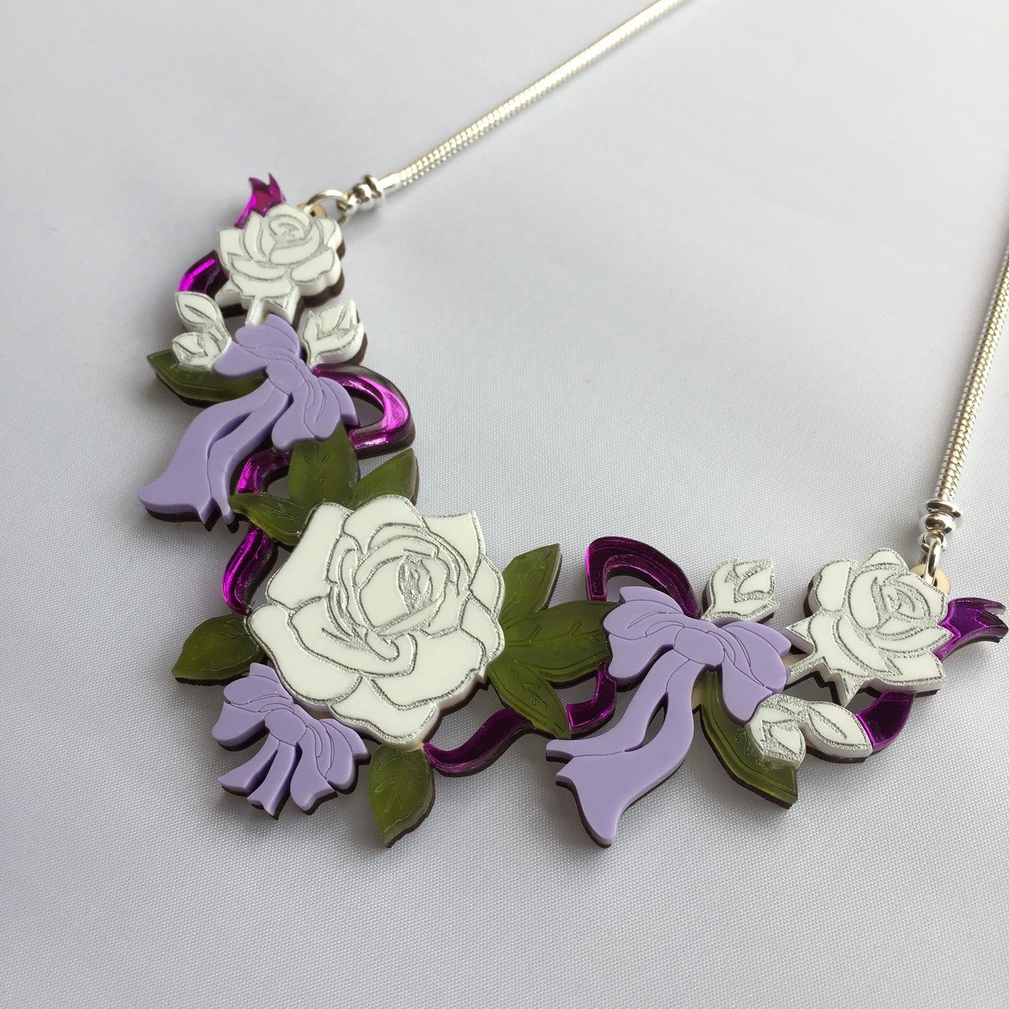 Suffragette edition Roses & Ribbons necklace *LIMITED EDITION*