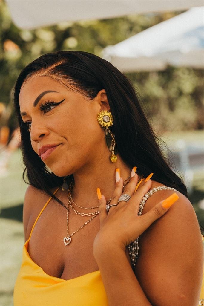 Sunflower statement earrings