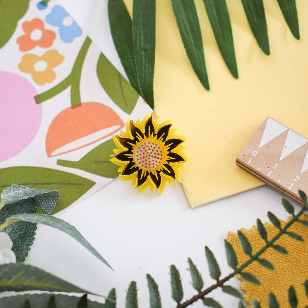 Sunflower statement earrings