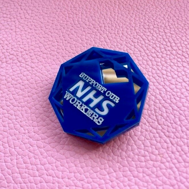 'Support our NHS workers' brooch