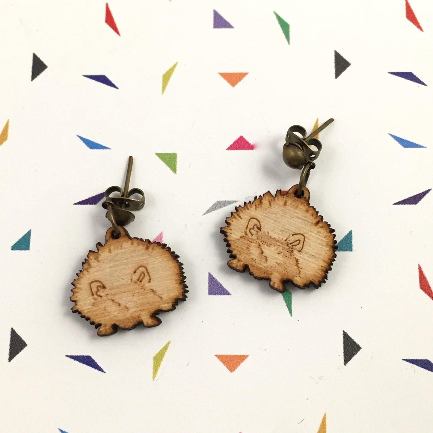 Wooden animal earrings