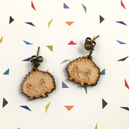 Wooden animal earrings