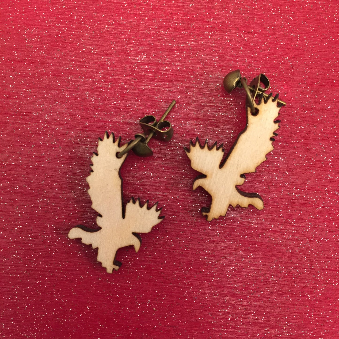 Wooden animal earrings