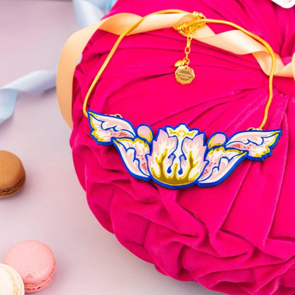 William Morris flower statement necklace