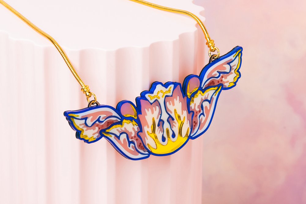 William Morris flower statement necklace