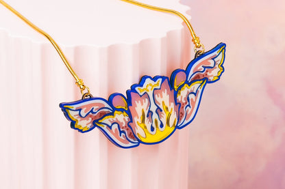William Morris flower statement necklace