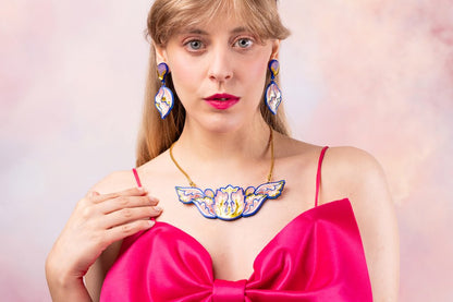 William Morris flower statement necklace