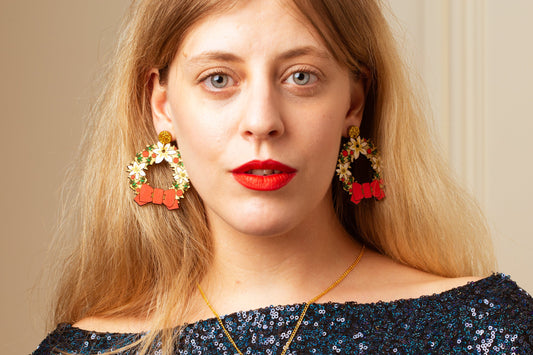 Christmas Wreath Earrings