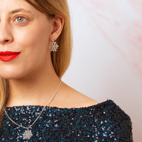 Frosted snowflake earrings