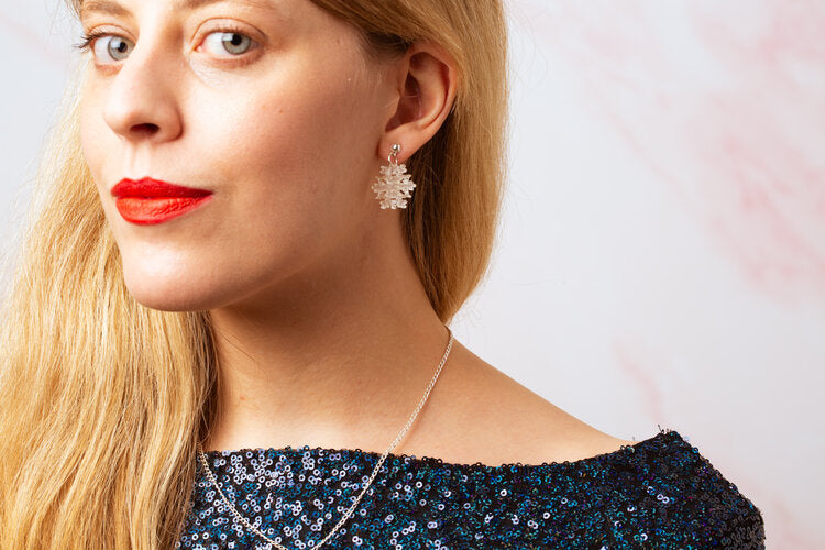 Frosted snowflake earrings