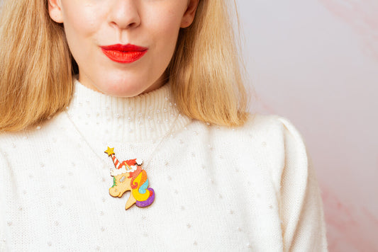 Christmas Unicorn necklace!