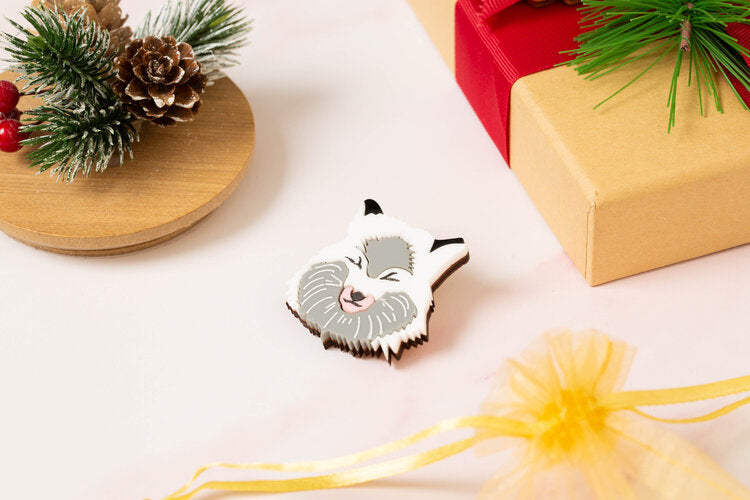 Arctic Fox Brooch