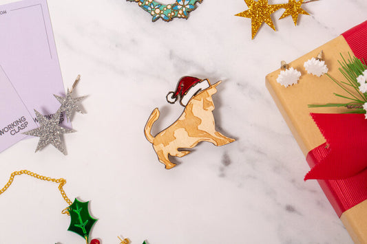 Christmas Bullring bull brooch