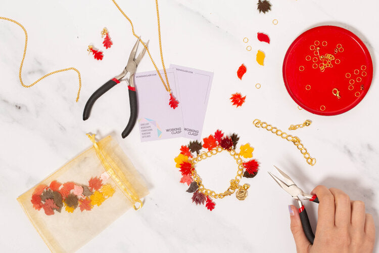 Autumn leaves jewellery making kit