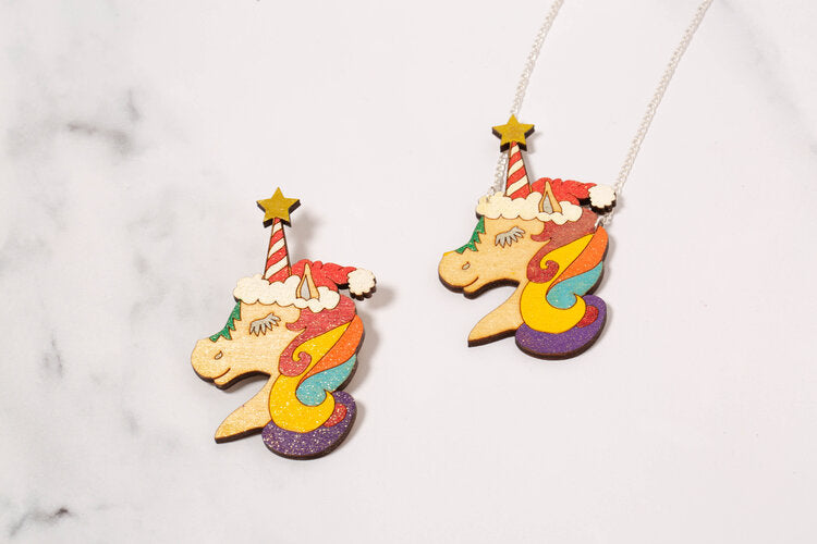 Christmas Unicorn brooch!