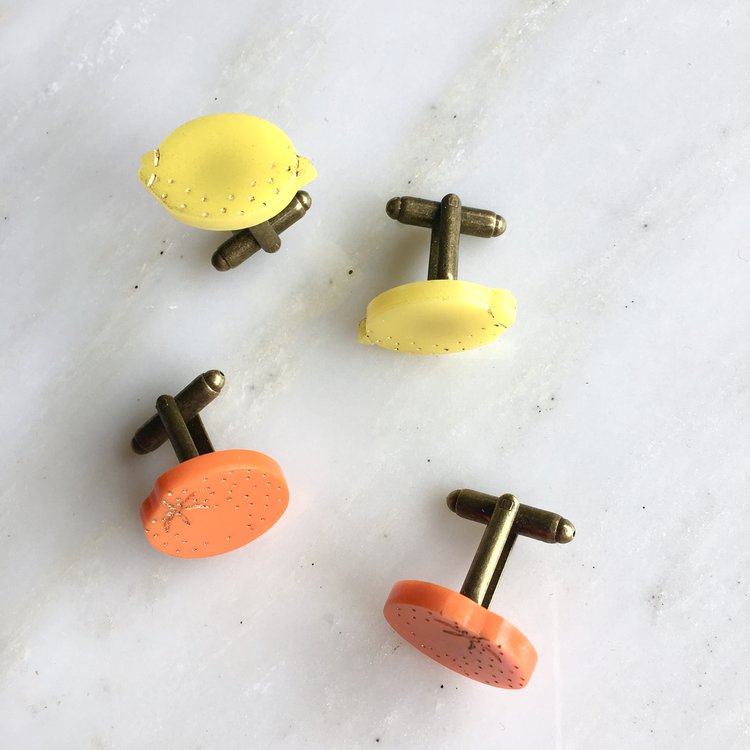 St Clements oranges or lemons cufflinks