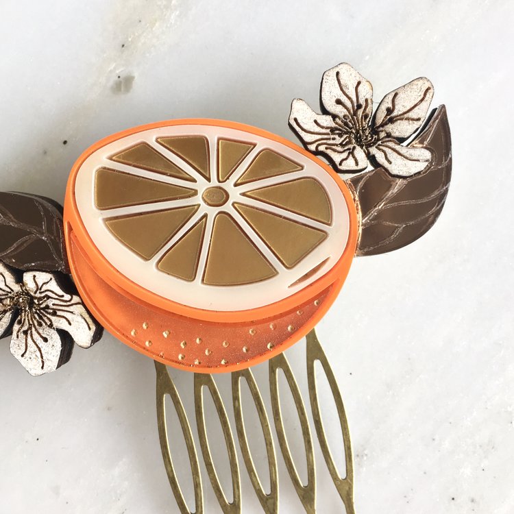 St Clements oranges or lemons hair comb