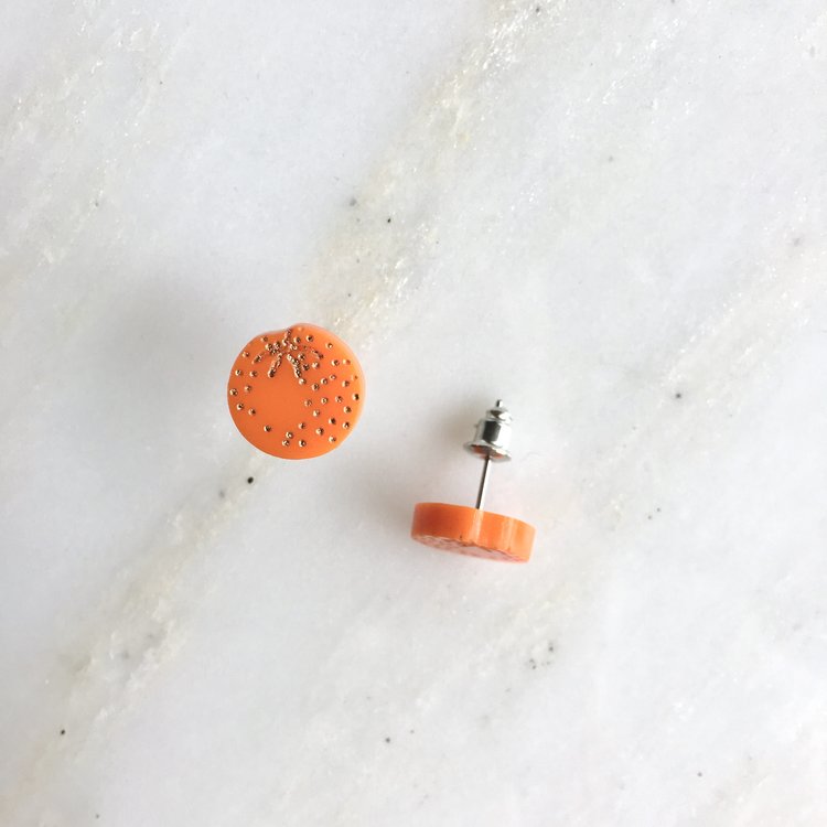St Clements oranges stud earrings