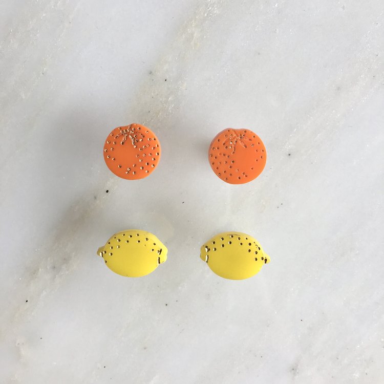 St Clements oranges stud earrings